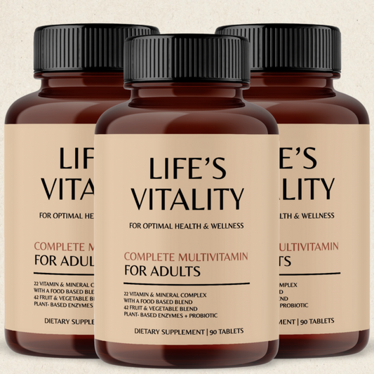 The Original Life’s Vitality All Natural Complete Multivitamin For Adults. 3 Bottles